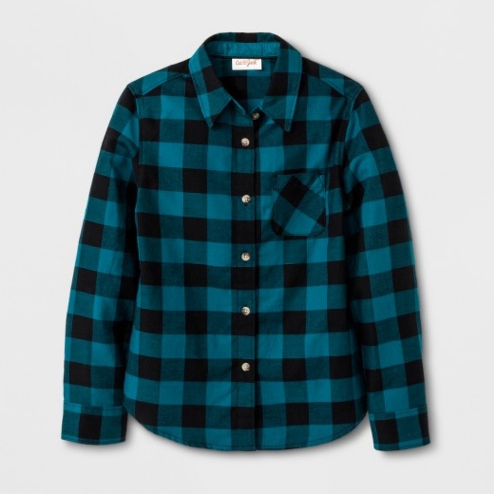 Girl's Long Sleeve Casual Woven Button Down Shirt